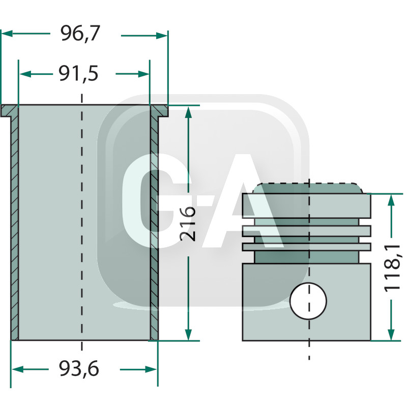 Kit cylindree complet Fordson Ford